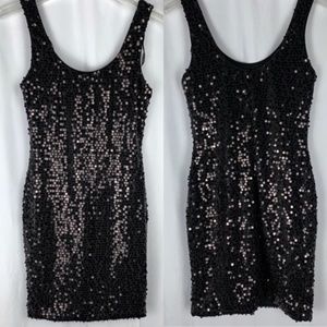 As U Wish sequin black tank dress, size small NWT
